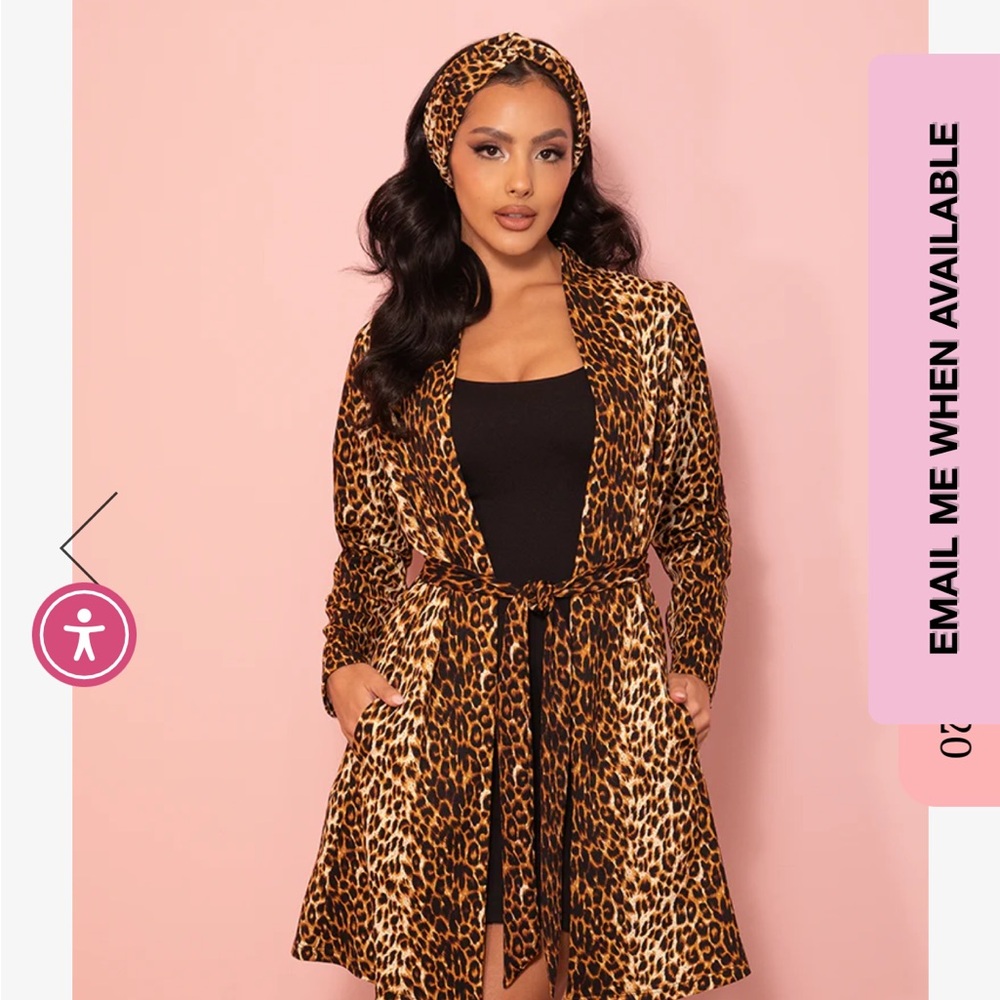 Leopard cardigan coat